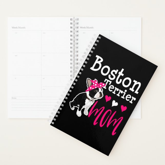 Boston Terrier Dog Mom Cute Funny Christmas Gift Planner (Display)