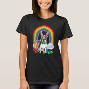 Boston Terrier Dog Mom Easter Eggs Bunny Rabbit T-Shirt