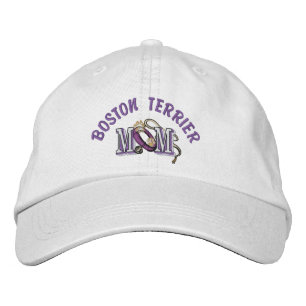 Boston Terrier Dog MOM Embroidered Hat