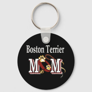 Boston Terrier Dog MOM Keychain