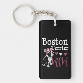 Boston Terrier Dog Mom Owner Cute Funny Keychain