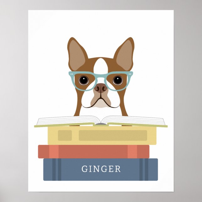 Boston Terrier Dog Personalized Print (Front)