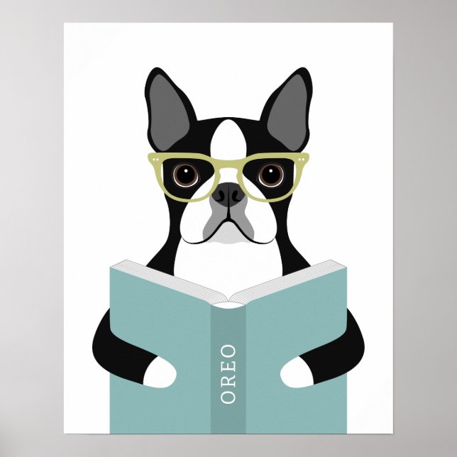 Boston Terrier Dog Personalized Print (Front)