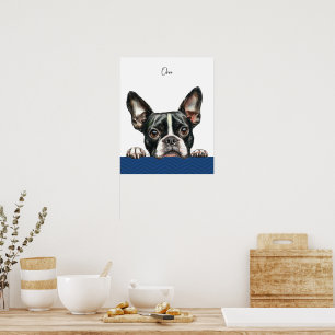 Boston Terrier Dog Personalized Print