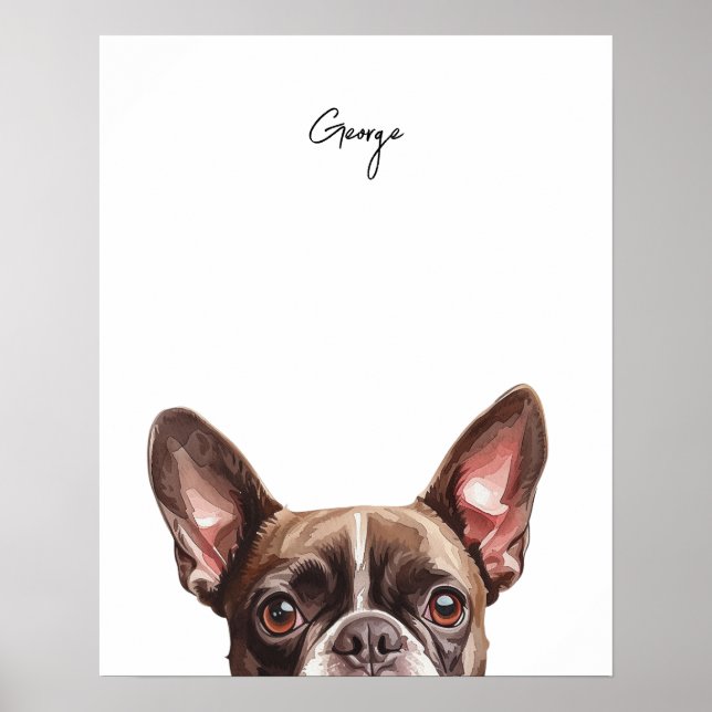 Boston Terrier Dog Personalized Print (Front)