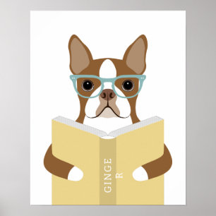 Boston Terrier Dog Personalized Print