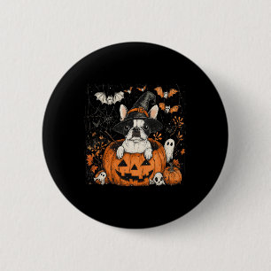 Boston Terrier Dog Pumpkin Halloween Thanksgiving 2 Inch Round Button