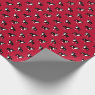 Boston Terrier Dog Red Christmas Wrapping Paper
