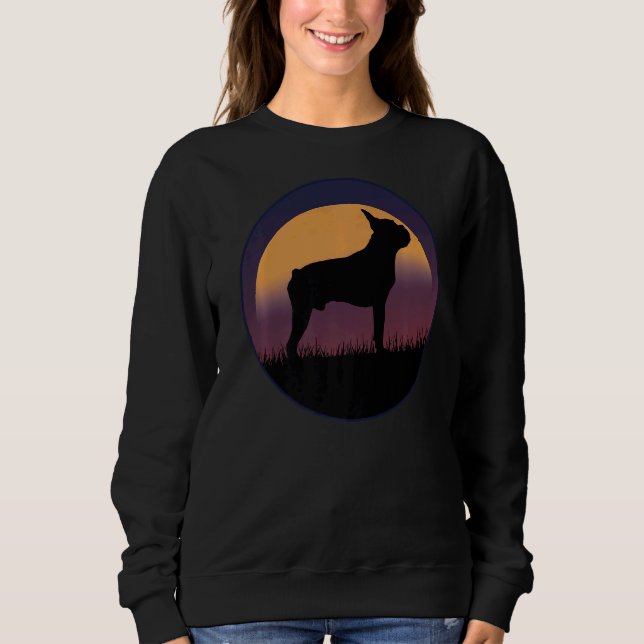 Boston Terrier Dog Retro Sweatshirt (Front)