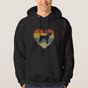 Boston Terrier Dog Retro Vintage 70s Dog Heart Lo Hoodie