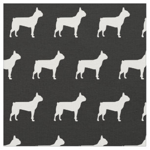 Boston Terrier Dog Silhouette Pet Fabric