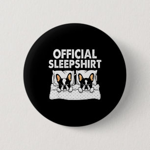 Boston Terrier Dog Sleep Pajamas Nightgown  2 Inch Round Button