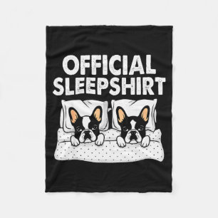 Boston Terrier Dog Sleep Pajamas Nightgown  Fleece Blanket