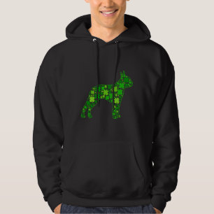 Boston Terrier Dog St Patrick Day Shamrock Puppy Hoodie