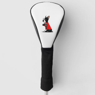 Boston Terrier Dog Tattoo I Love Dad Funny Family Golf Head Cover