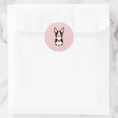  Boston Terrier Dog Valentine, Valentine's Day Classic Round Sticker (Bag)