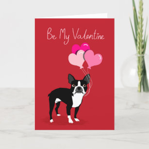 Boston Terrier Dog Valentine's Day Card