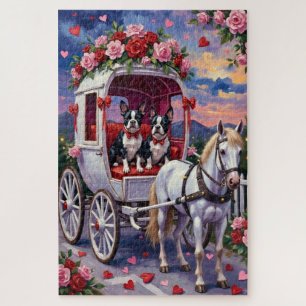 Boston Terrier  Dog Valentine's Day Jigsaw Puzzle