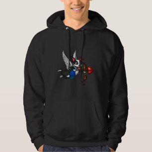 Boston Terrier Dog Valentines Day Pet Love Womens  Hoodie