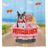 Boston Terrier Dog Valentine's Day Truck Hearts (Front)