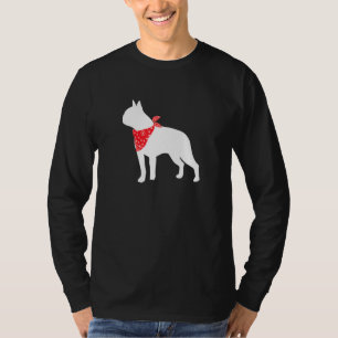 Boston Terrier Dog Wearing Red Bandana T-Shirt