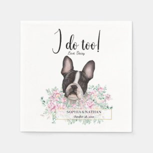 Boston Terrier Dog Wedding Cocktail Napkins
