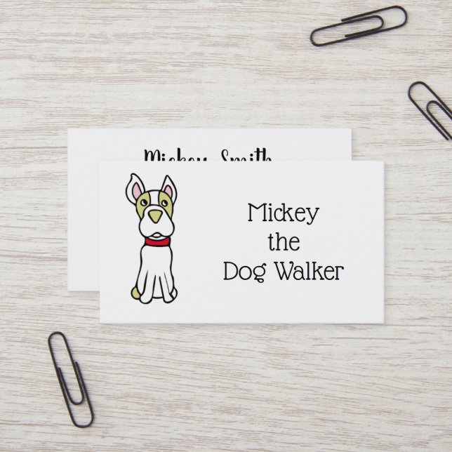 Boston Terrier Drawing Business Card (Front/Back In Situ)
