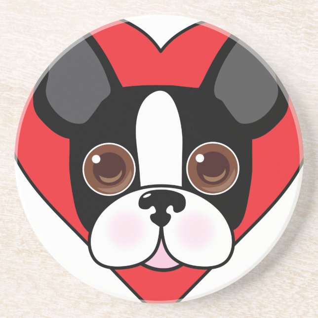 Boston Terrier Face Coaster (Front)