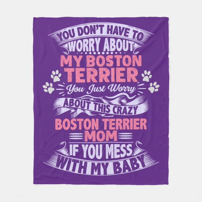 "Boston Terrier" fleece blanket. Blanket (Front)