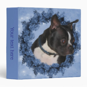 Boston Terrier Flowers Dog Art Personalized Binder