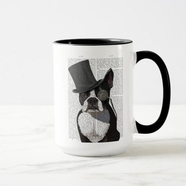 Boston Terrier, Formal Hound and Hat Mug (Right)
