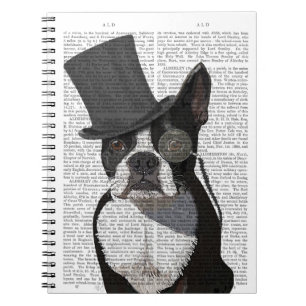 Boston Terrier, Formal Hound and Hat Notebook