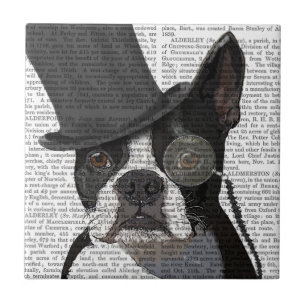 Boston Terrier, Formal Hound and Hat Tile