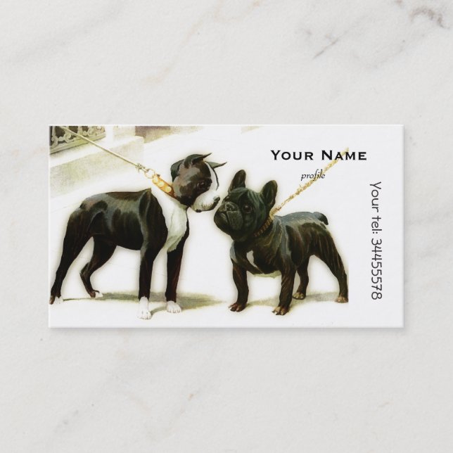 BOSTON TERRIER&FRENCH BULLDOG BUSINESS CARD (Front)