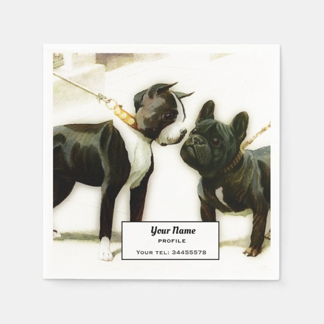 BOSTON TERRIER&FRENCH BULLDOG    NAPKIN (Front)