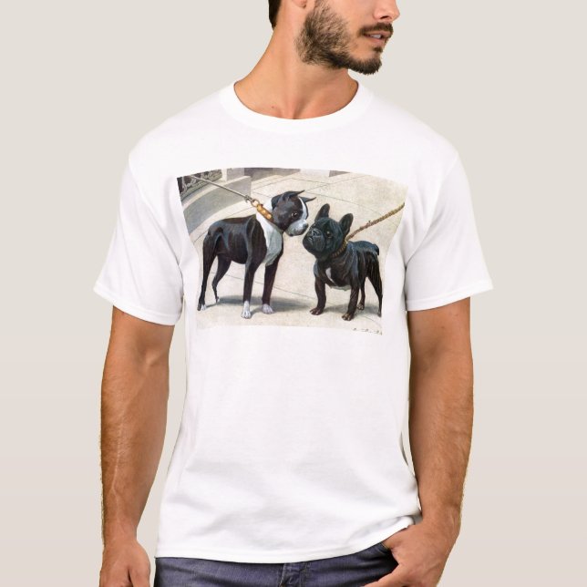 Boston Terrier  & French Bulldog T-Shirt (Front)
