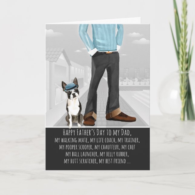 Boston Terrier from the Dog Father's Day Funny Card (Front)