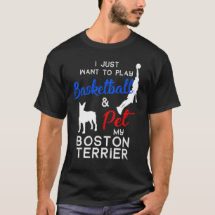 Boston Terrier Funny Basketball Dog Owner  Xmas T-Shirt