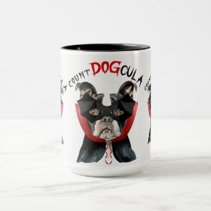 Boston Terrier Funny Count DOGcula Halloween Mug