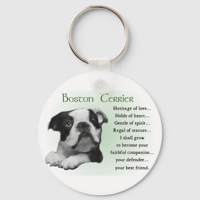 Boston Terrier Gifts Keychain (Front)