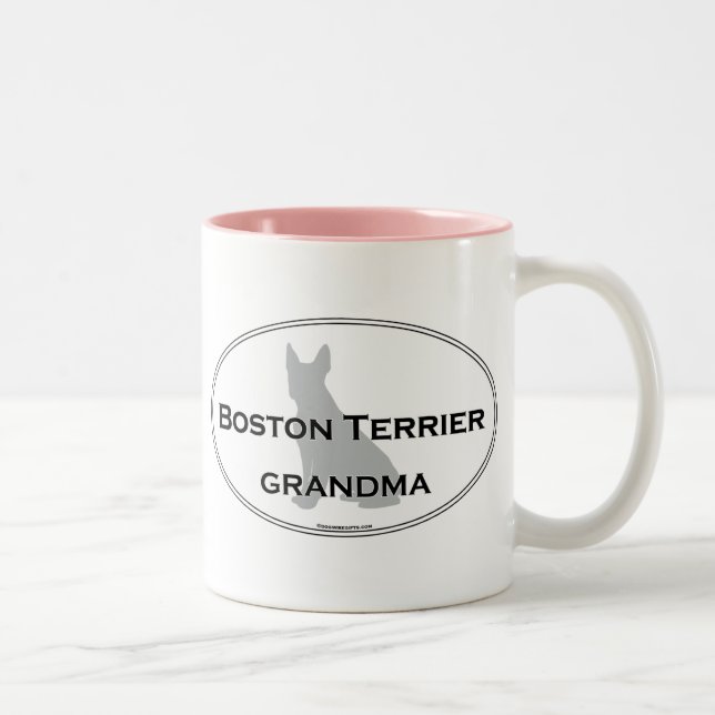 Boston Terrier Grandma Two-Tone Coffee Mug (Right)