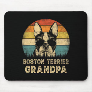Boston Terrier Grandpa Dog Lovers Father's Day Mouse Pad