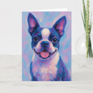 Boston Terrier Greeting Card - Blank Card
