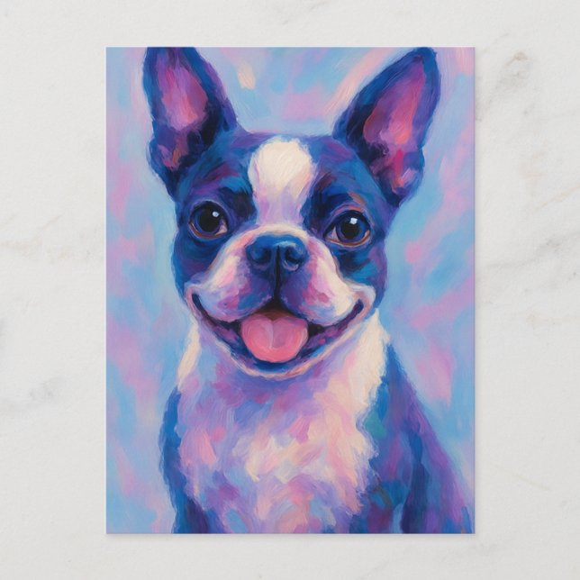 Boston Terrier Greeting Card - Blank Card (Front)