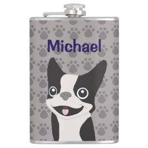 Boston Terrier Hip Flask