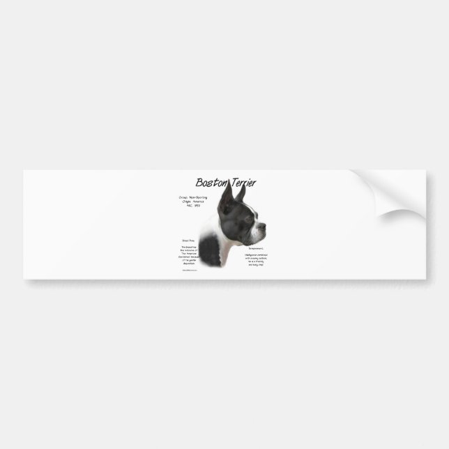 Boston Terrier History Design Bumper Sticker (Front)