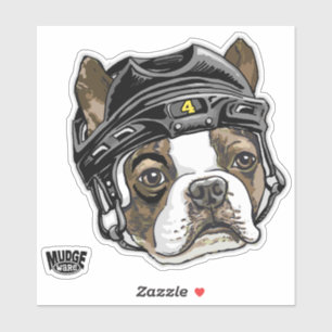 Boston Terrier Hockey Helmet 4