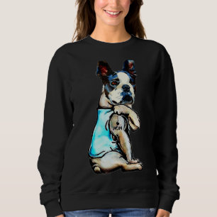 Boston Terrier I Love Mom Tattoo Dog Mother's Day Sweatshirt