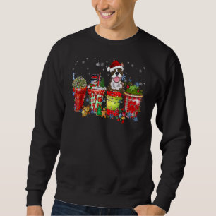Boston Terrier Iced Latte Snowmen Sweets Snow Chri Sweatshirt