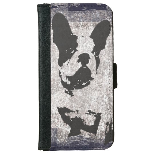 Boston Terrier in Black and White iPhone 6 Wallet Case